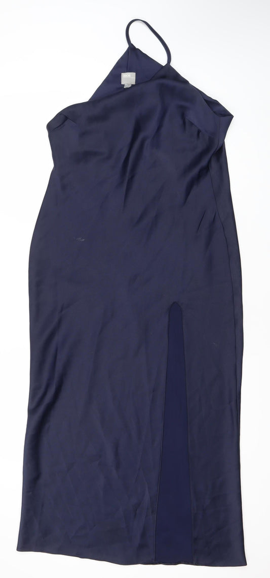 ASOS Women’s Blue Size 10 Slip Dress Long V-Neck Sleeveless