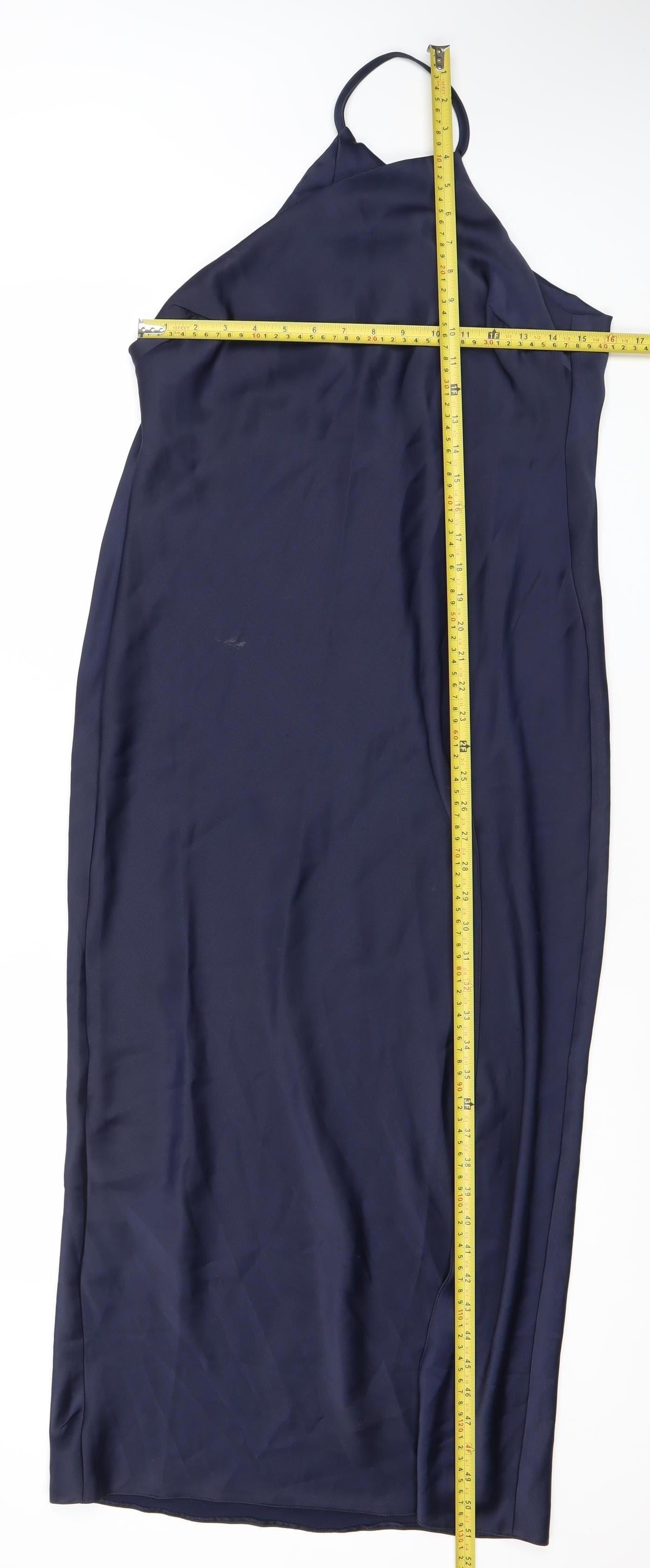 ASOS Women’s Blue Size 10 Slip Dress Long V-Neck Sleeveless