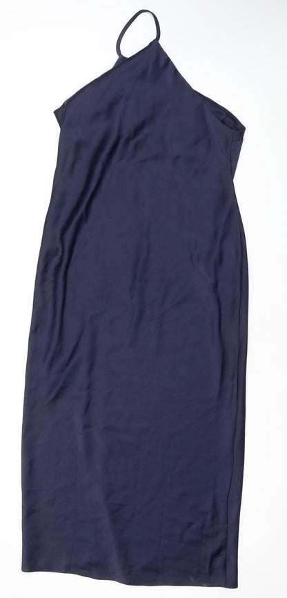 ASOS Women’s Blue Size 10 Slip Dress Long V-Neck Sleeveless