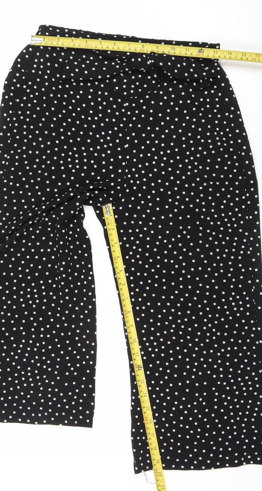 Womens UK Size 8 Boohoo Relaxed Fit Cropped Black Trousers