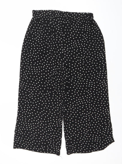 Womens UK Size 8 Boohoo Relaxed Fit Cropped Black Trousers