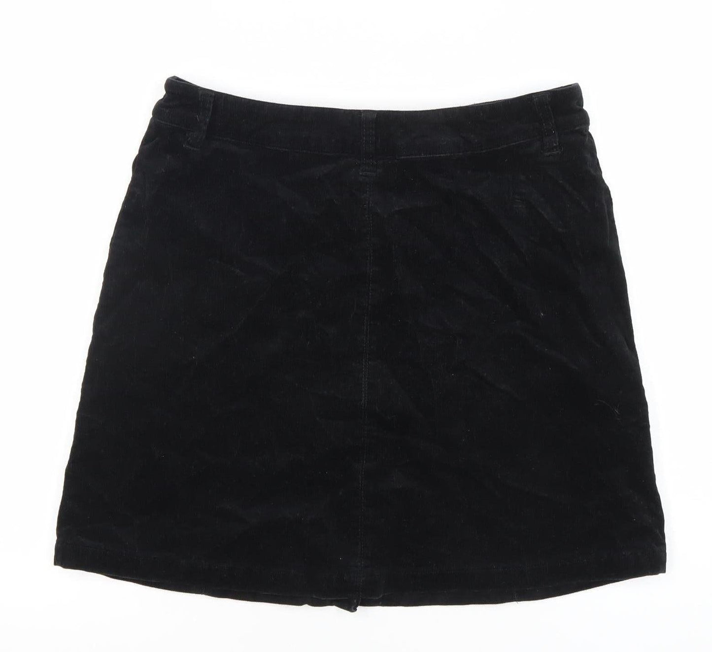 George Women’s Black Corduroy Skirt Size 10 Short Button Front