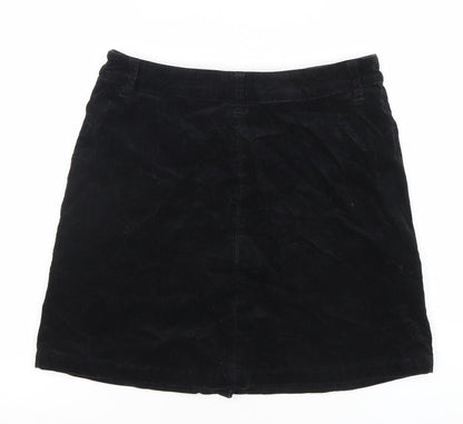 George Women’s Black Corduroy Skirt Size 10 Short Button Front