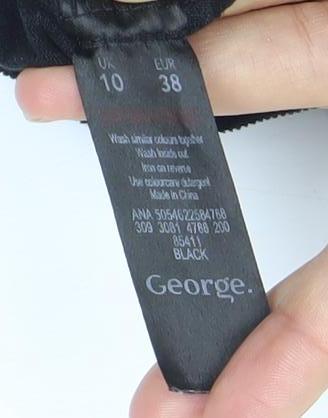 George Women’s Black Corduroy Skirt Size 10 Short Button Front