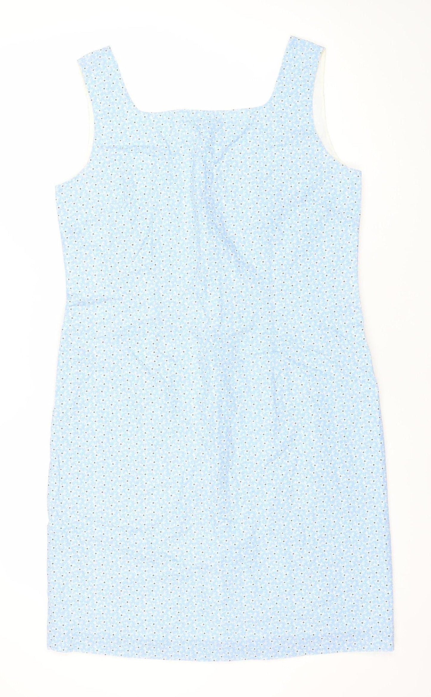 Laura Ashley Women’s Blue Floral Cotton Sheath Dress Size 10