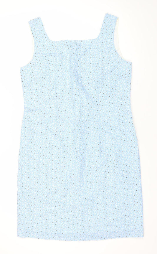 Laura Ashley Women’s Blue Floral Cotton Sheath Dress Size 10