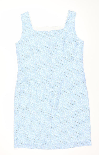 Laura Ashley Women’s Blue Floral Cotton Sheath Dress Size 10