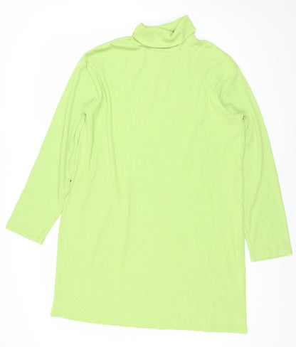 Collusion Women's Green Bodycon Roll Neck Jersey Dress Size 8