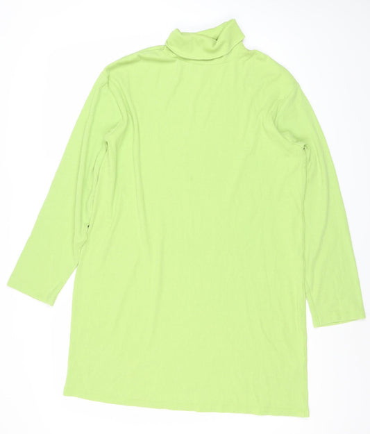 Collusion Women's Green Bodycon Roll Neck Jersey Dress Size 8