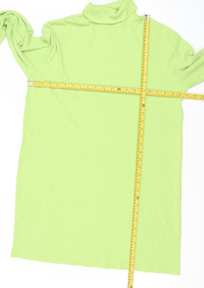 Collusion Women's Green Bodycon Roll Neck Jersey Dress Size 8