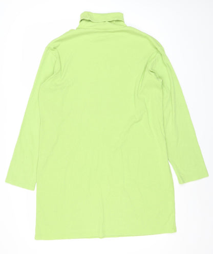 Collusion Women's Green Bodycon Roll Neck Jersey Dress Size 8