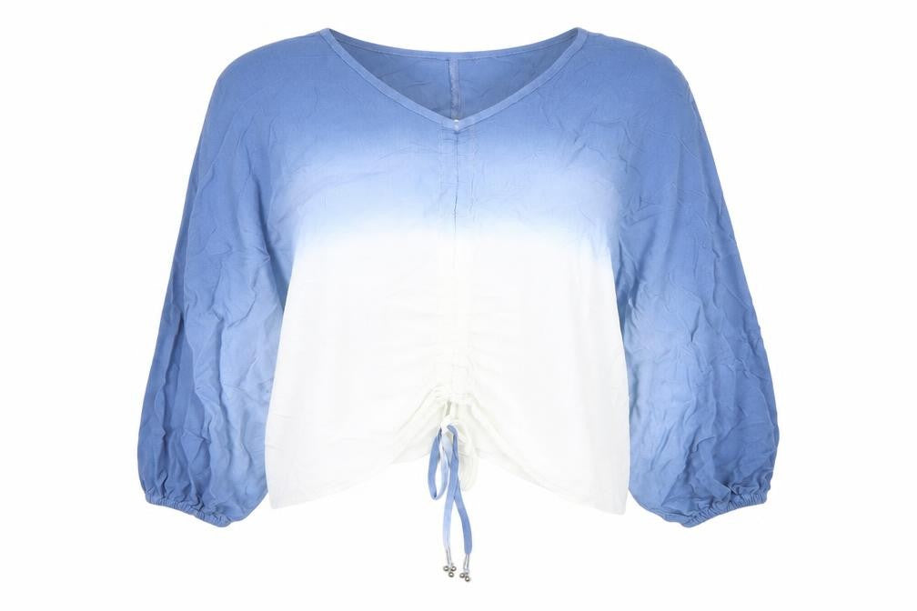 PAYEMENT Womens Blue White Ombre Viscose Tunic Blouse Size 8