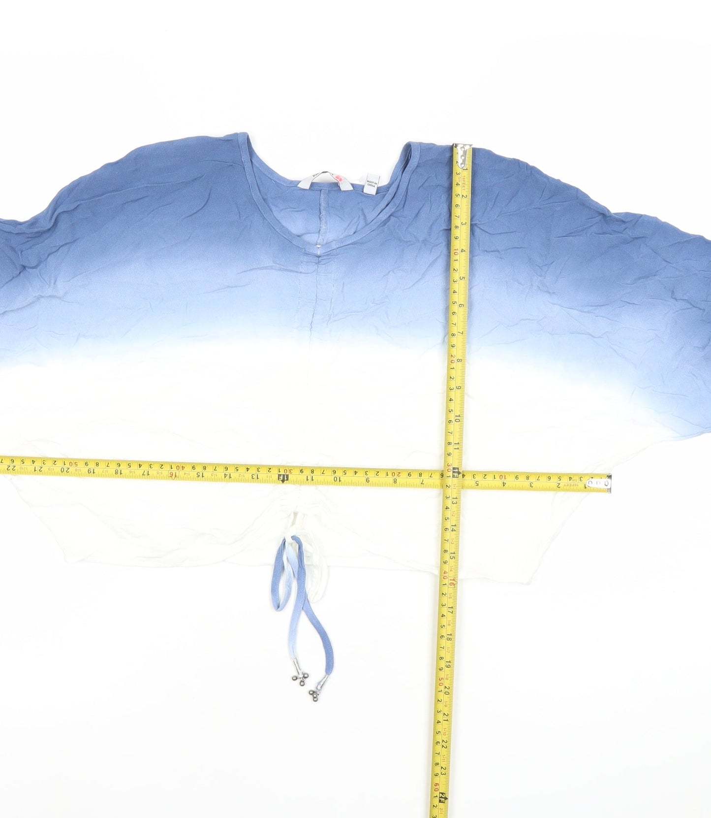 PAYEMENT Womens Blue White Ombre Viscose Tunic Blouse Size 8