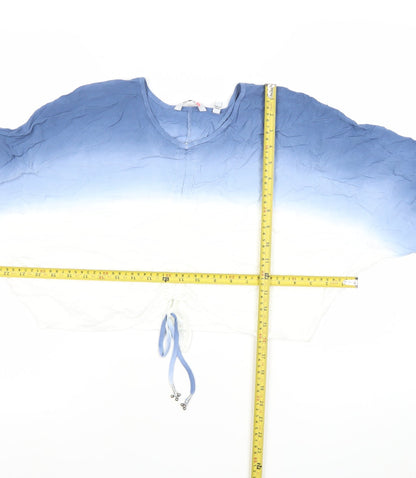 PAYEMENT Womens Blue White Ombre Viscose Tunic Blouse Size 8
