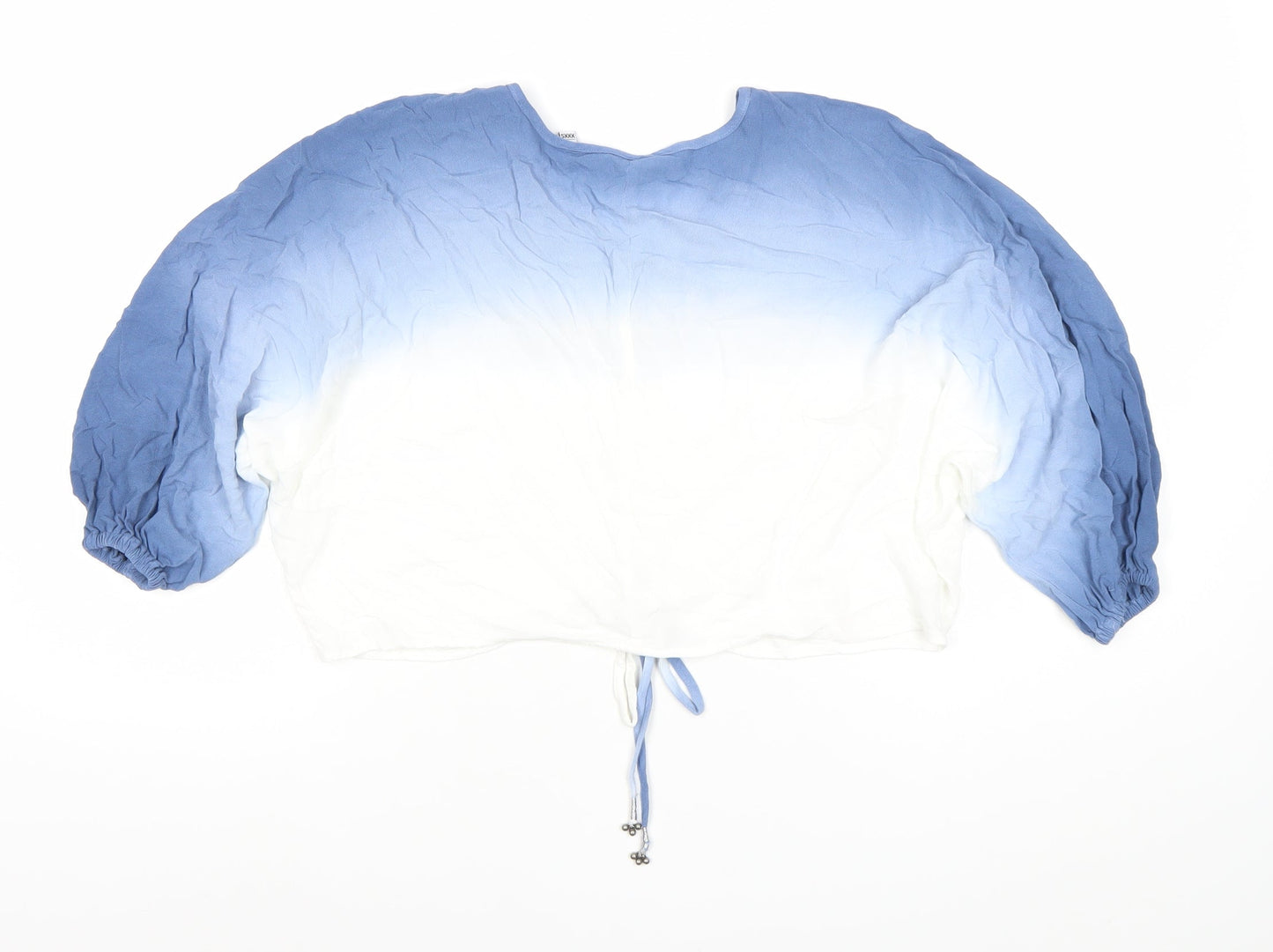 PAYEMENT Womens Blue White Ombre Viscose Tunic Blouse Size 8