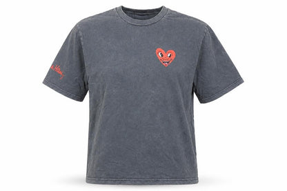 Womens UK Size XS Keith Haring Grey Basic T-Shirt