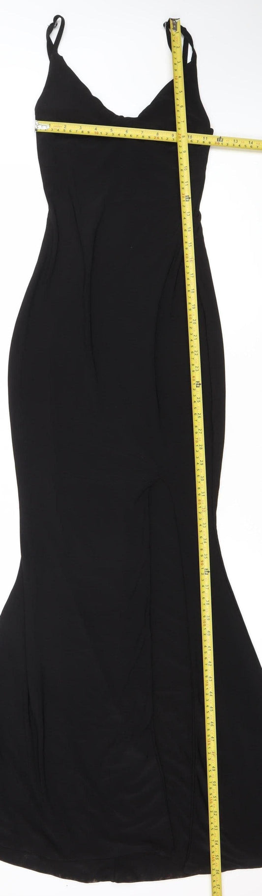 Club L London Women's Black Size 6 Long Bodycon V-Neck Dress