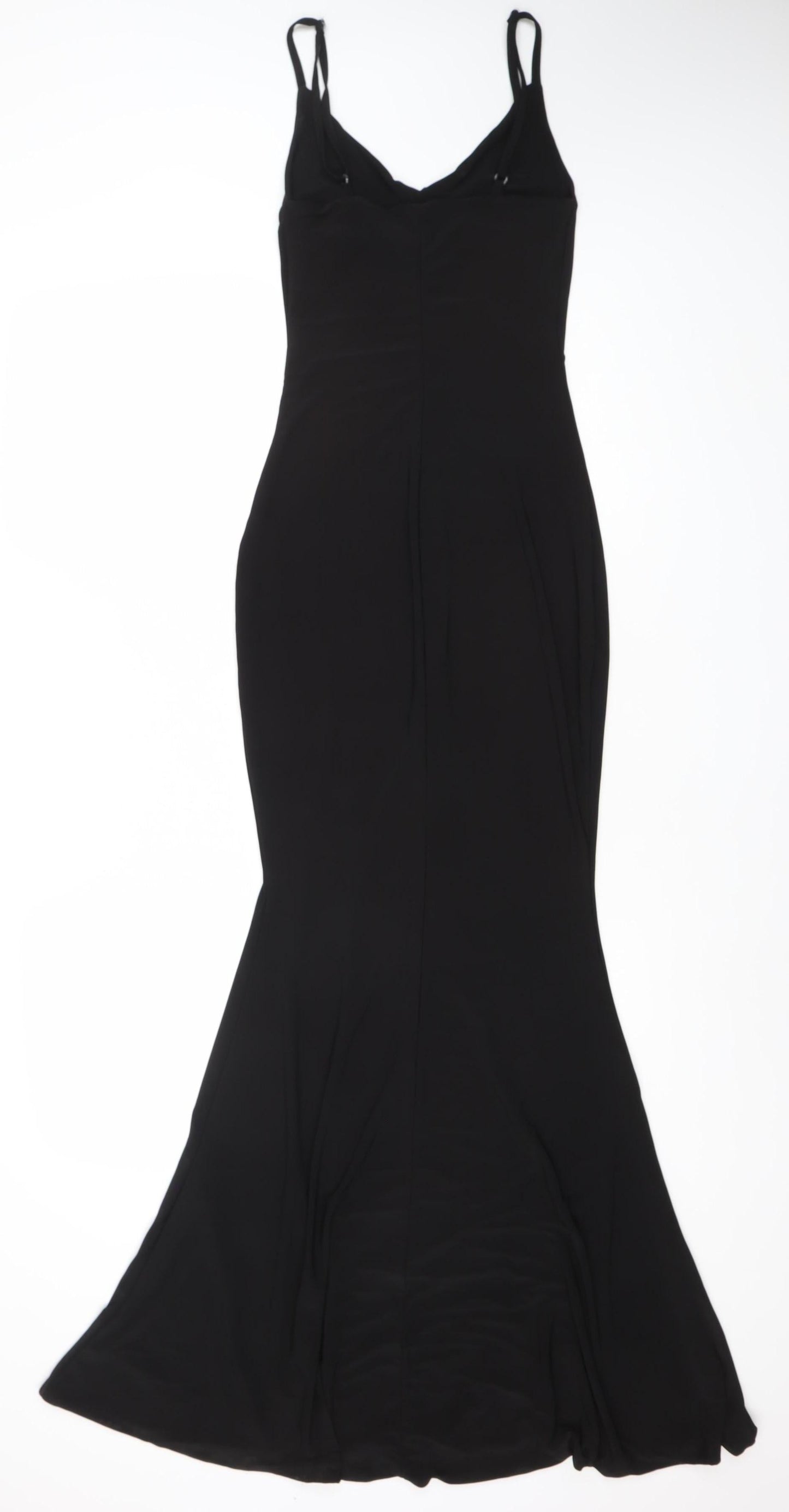 Club L London Women's Black Size 6 Long Bodycon V-Neck Dress