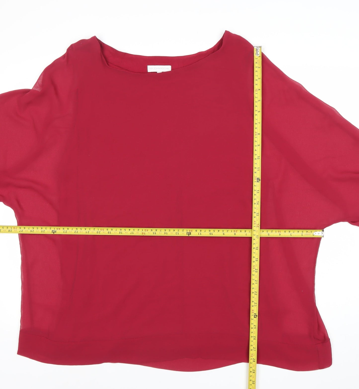 Womens UK Size 22 John Rocha Red Basic Blouse
