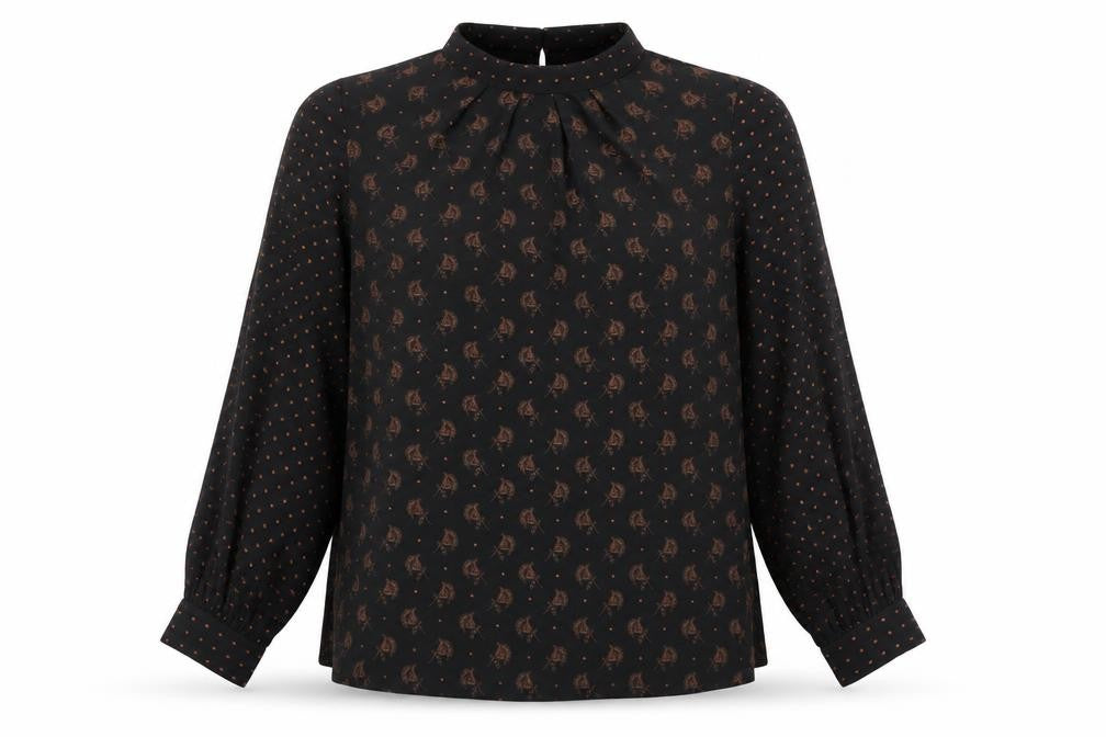 Womens UK Size 10 Warehouse Black Tunic Blouse
