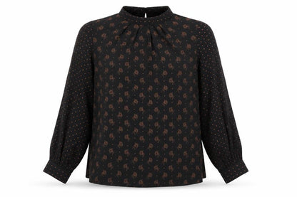 Womens UK Size 10 Warehouse Black Tunic Blouse