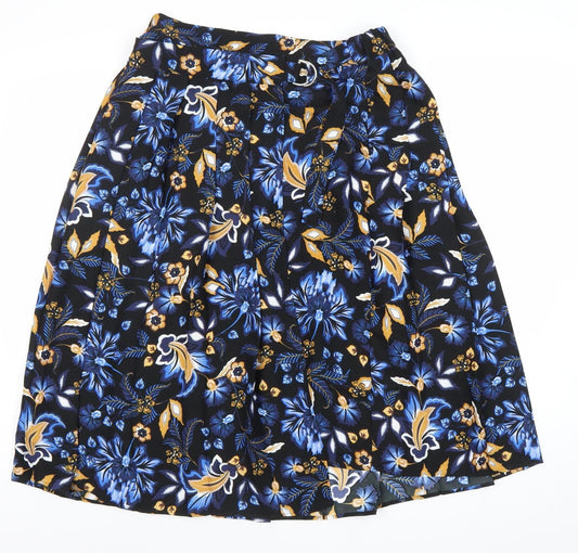 Marks and Spencer Womens Multicoloured Floral A-Line Knee Length Skirt Size 12