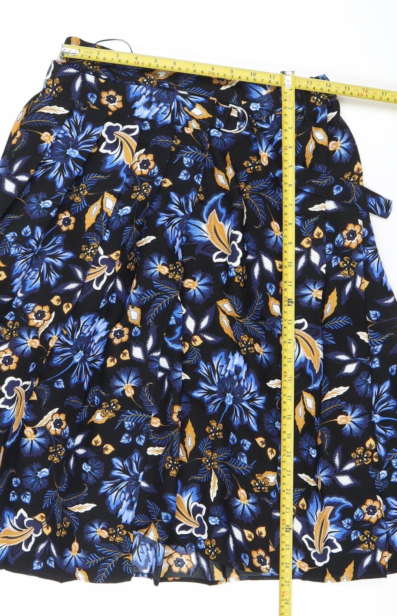 Marks and Spencer Womens Multicoloured Floral A-Line Knee Length Skirt Size 12