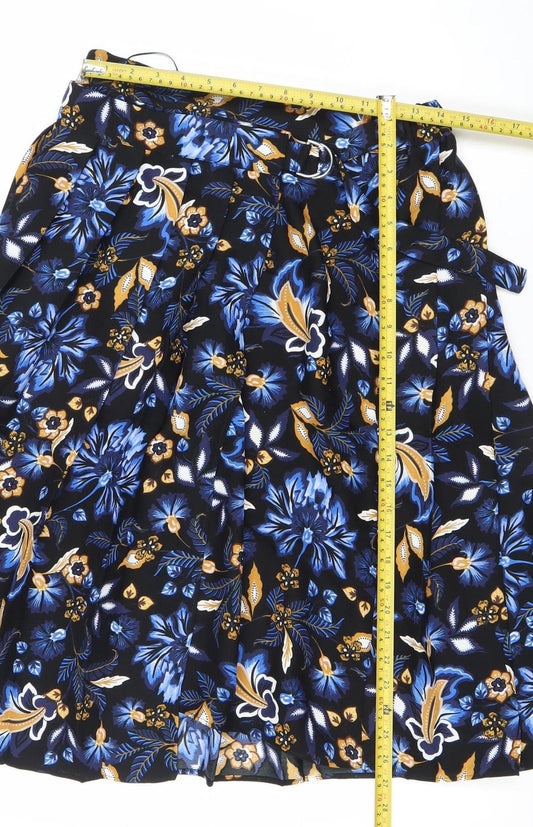 Marks and Spencer Womens Multicoloured Floral A-Line Knee Length Skirt Size 12