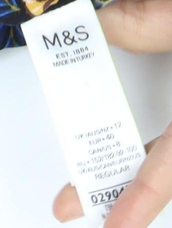 Marks and Spencer Womens Multicoloured Floral A-Line Knee Length Skirt Size 12