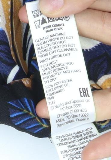 Marks and Spencer Womens Multicoloured Floral A-Line Knee Length Skirt Size 12