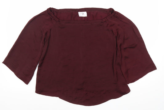 Womens UK Size S Wallis Red Basic Blouse