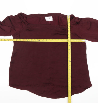 Womens UK Size S Wallis Red Basic Blouse