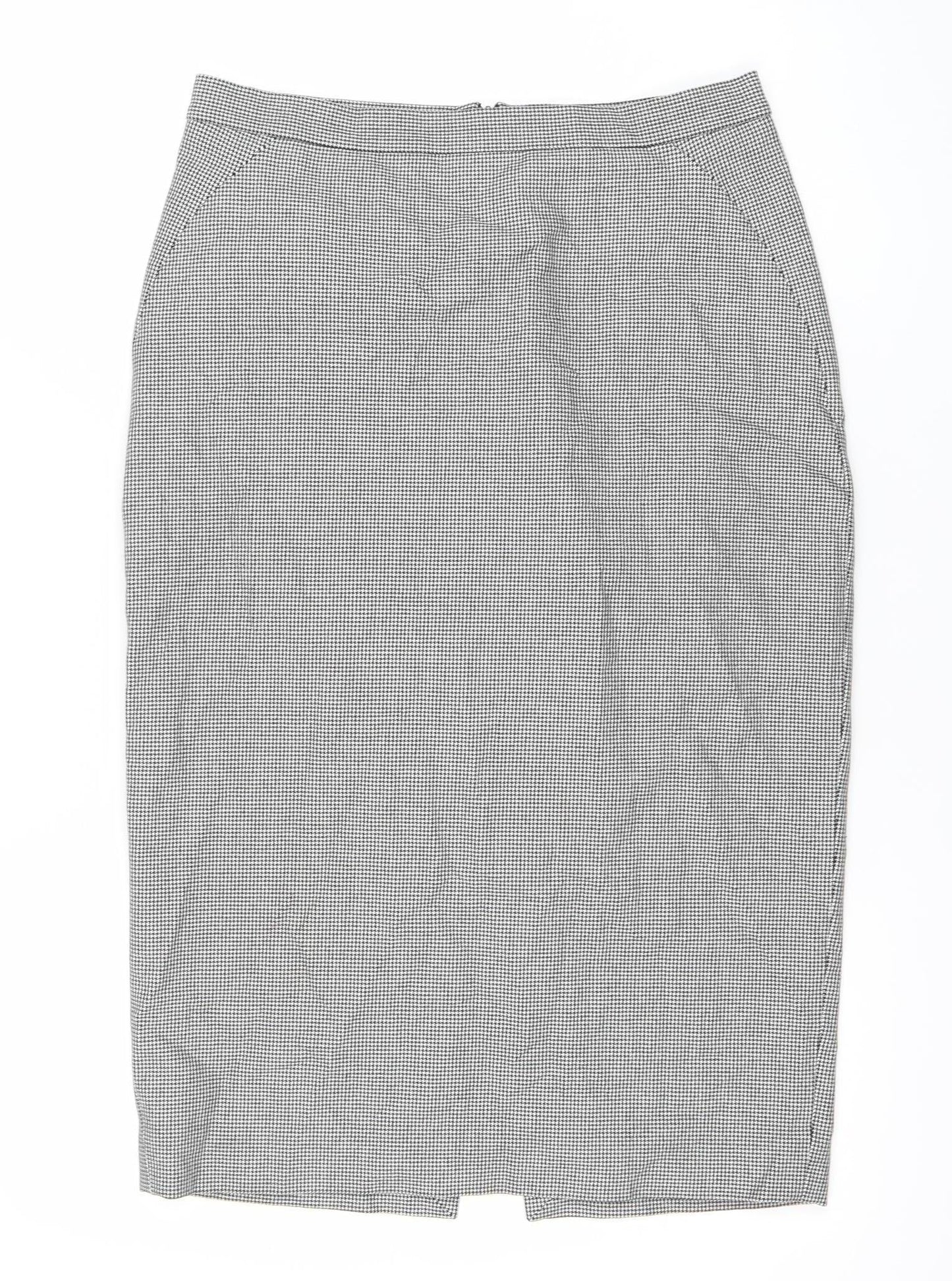 L.K. Bennett Women’s Black White Check Pencil Skirt Size 12 Workwear