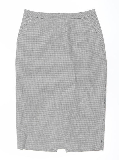 L.K. Bennett Women’s Black White Check Pencil Skirt Size 12 Workwear