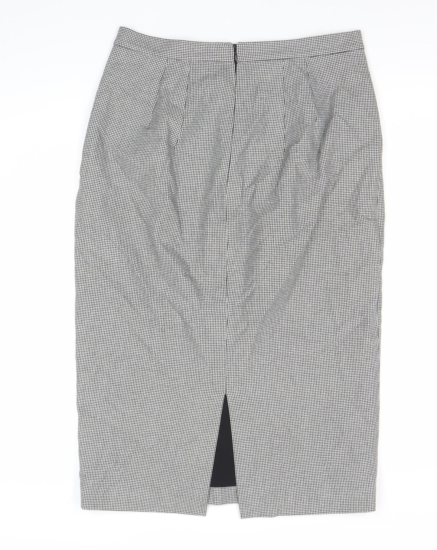 L.K. Bennett Women’s Black White Check Pencil Skirt Size 12 Workwear