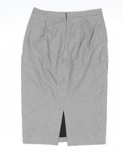 L.K. Bennett Women’s Black White Check Pencil Skirt Size 12 Workwear