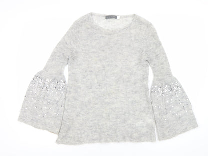 Womens UK Size 8 Mint Velvet Grey Pullover Jumper