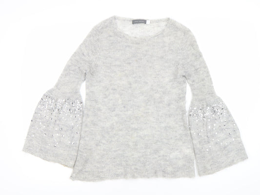 Womens UK Size 8 Mint Velvet Grey Pullover Jumper