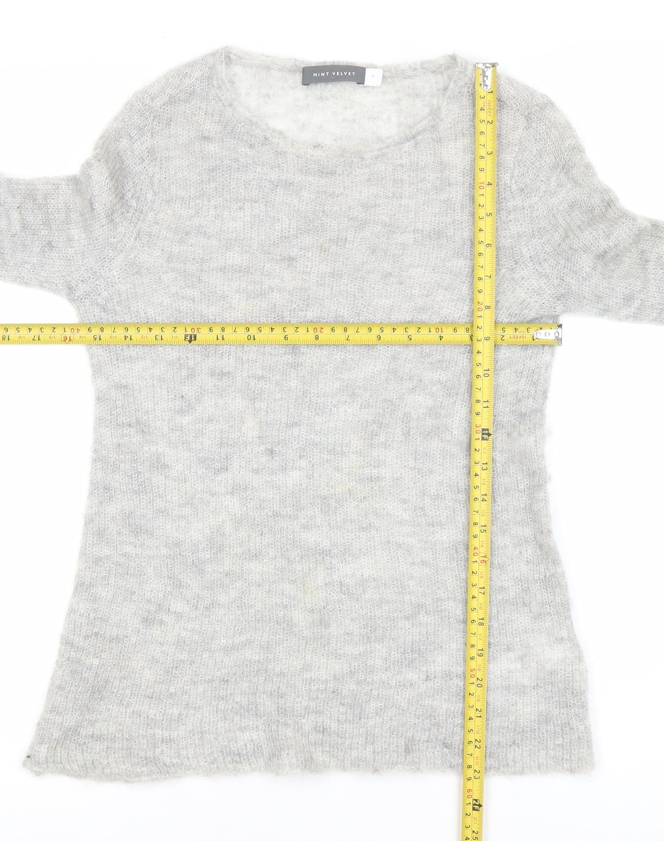 Womens UK Size 8 Mint Velvet Grey Pullover Jumper