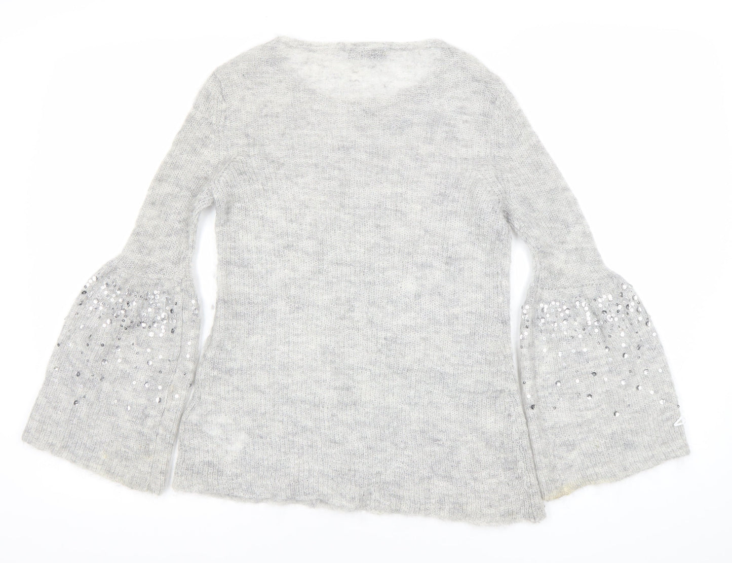 Womens UK Size 8 Mint Velvet Grey Pullover Jumper