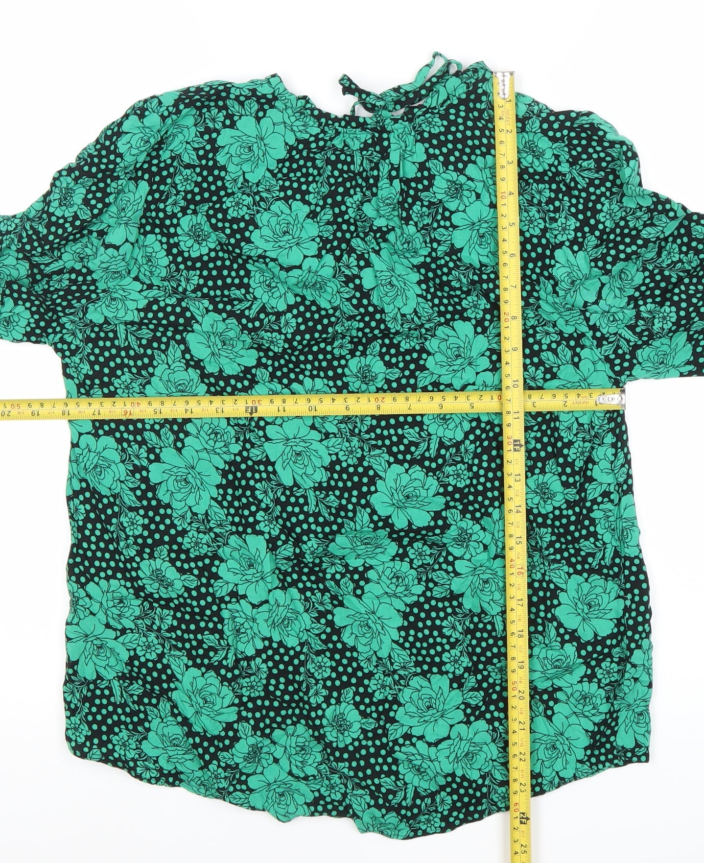 Womens UK Size 10 M&Co Green Tunic Blouse