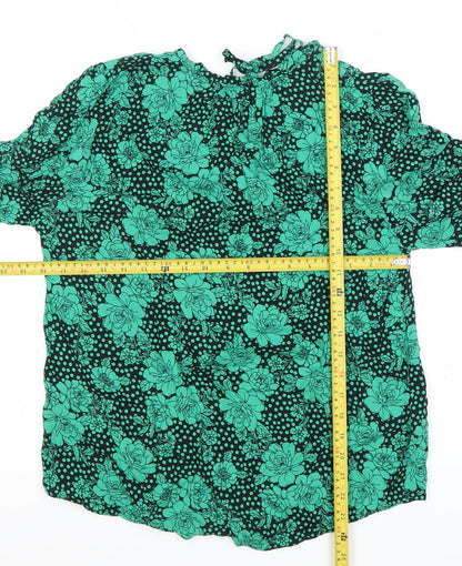 Womens UK Size 10 M&Co Green Tunic Blouse