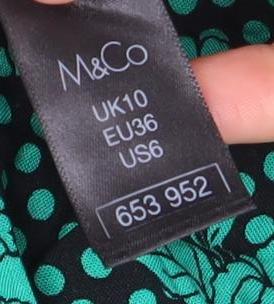 Womens UK Size 10 M&Co Green Tunic Blouse