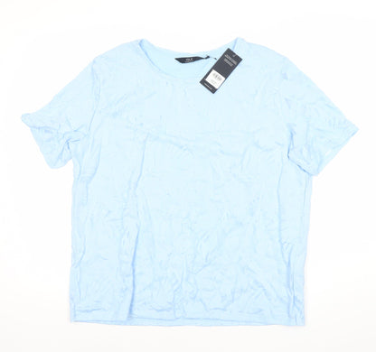Womens UK Size L Isle Essentials Blue Basic T-Shirt