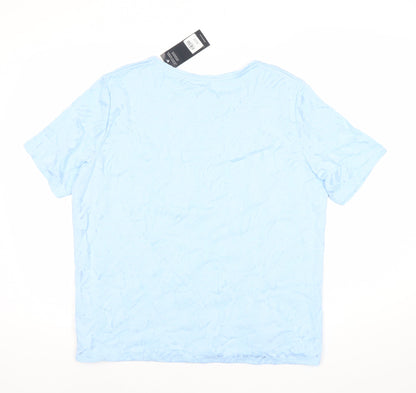 Womens UK Size L Isle Essentials Blue Basic T-Shirt