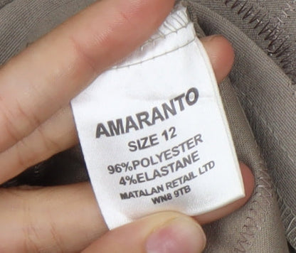 Amaranto Womens Brown Knee Length Pencil Skirt Size 12