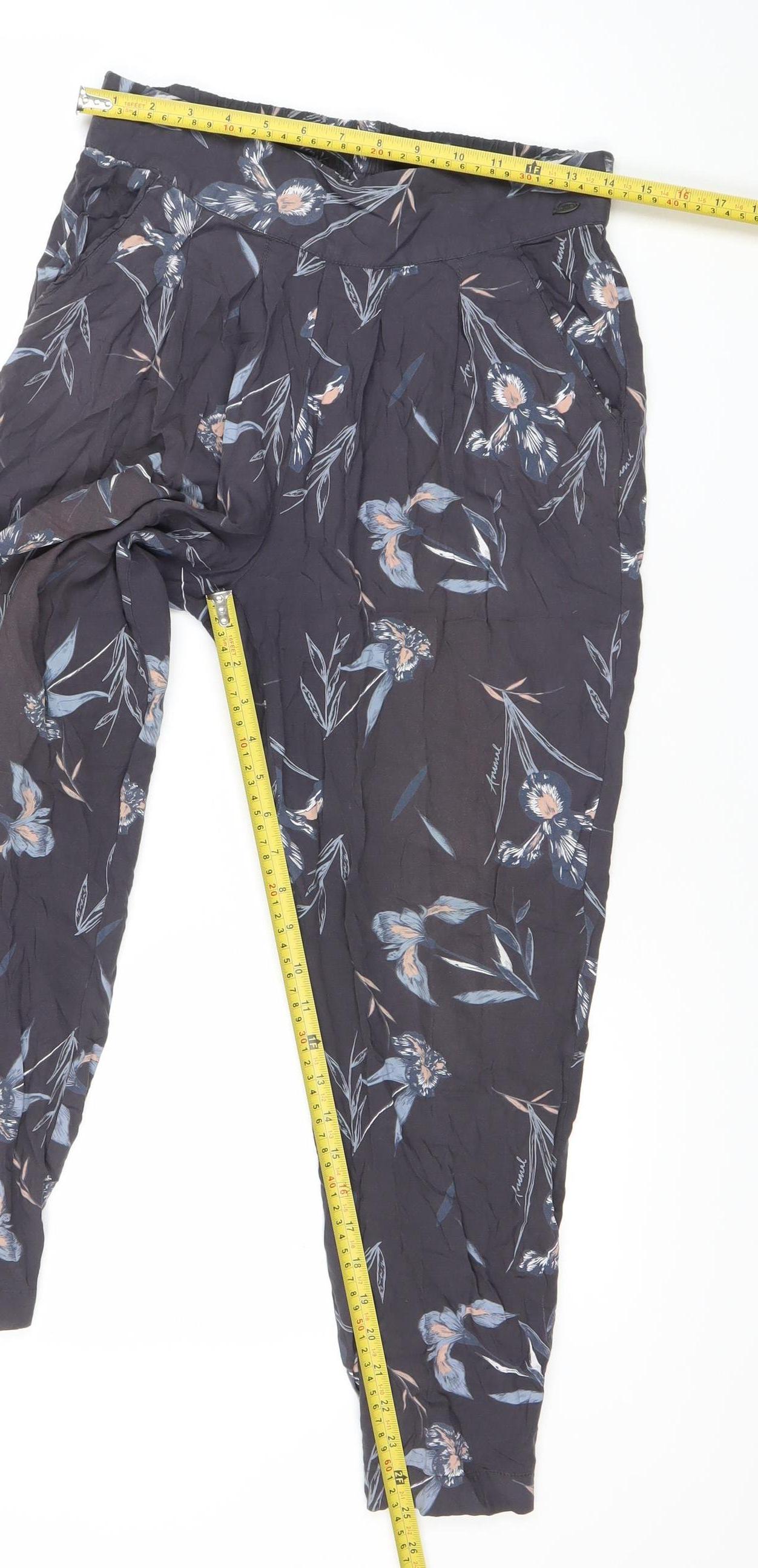 Animal Womens Black Floral Jogger Trousers Size 8 Viscose