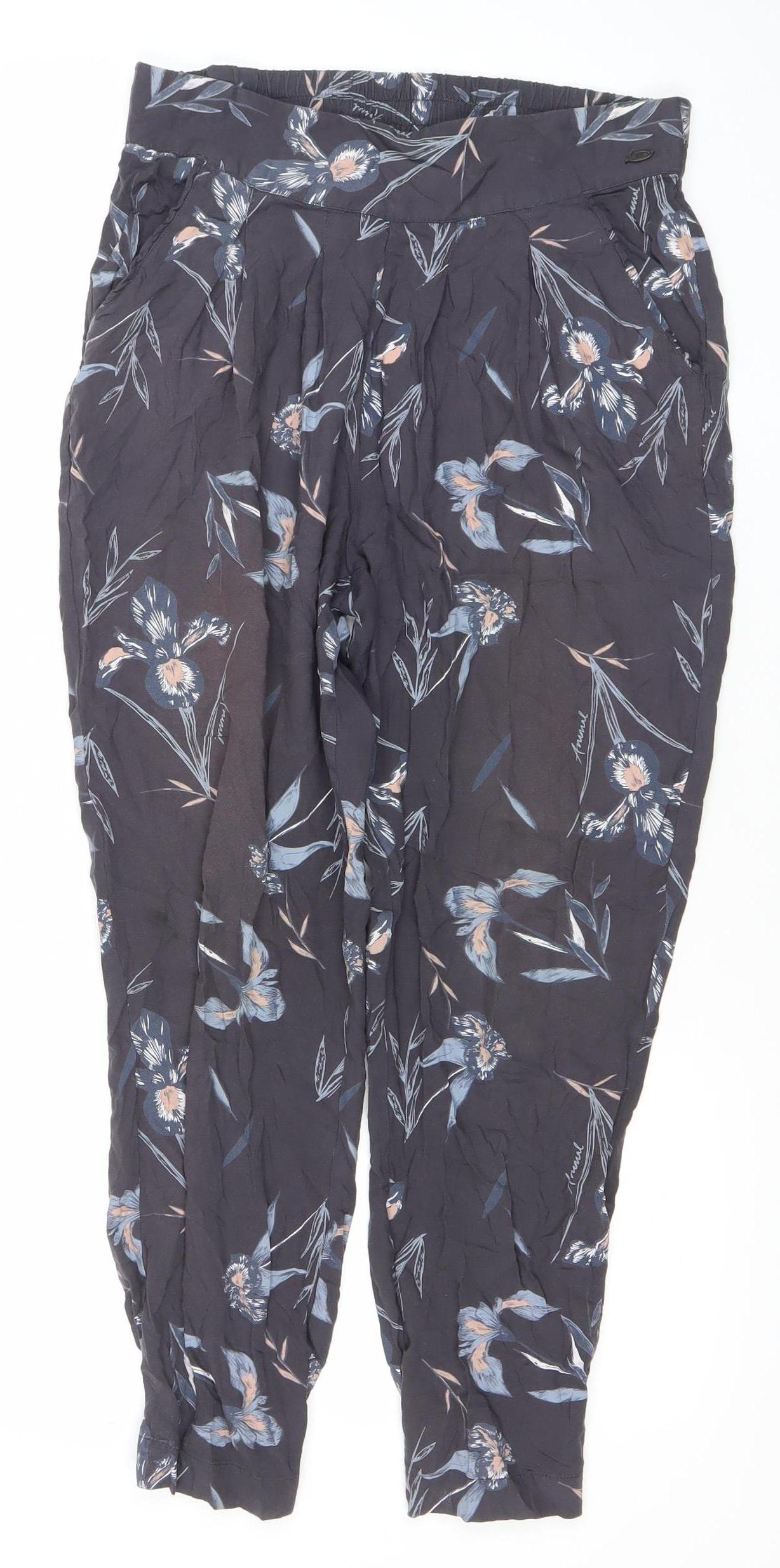 Animal Womens Black Floral Jogger Trousers Size 8 Viscose