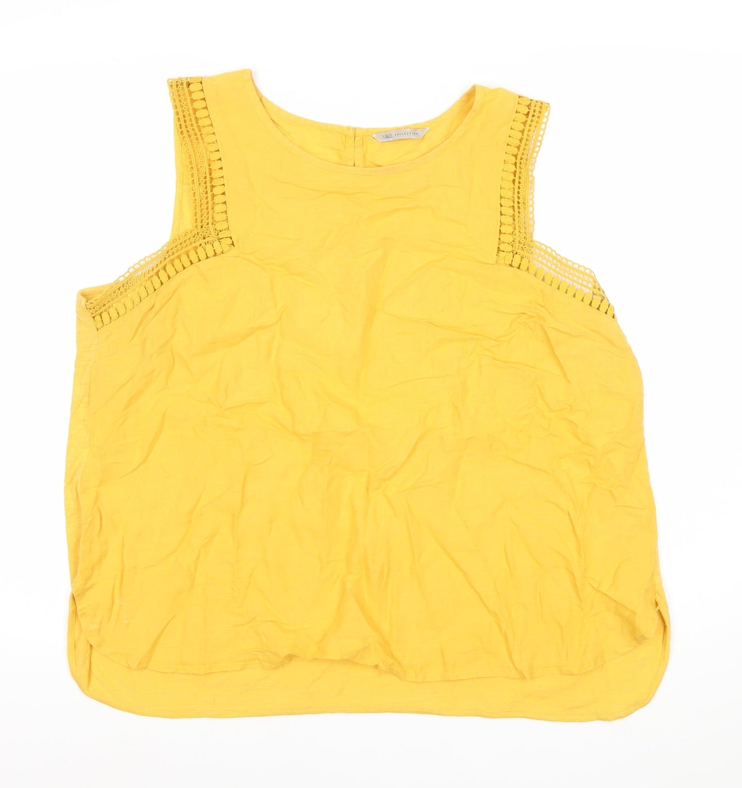 Womens UK Size 20 Marks and Spencer Yellow Tunic Blouse