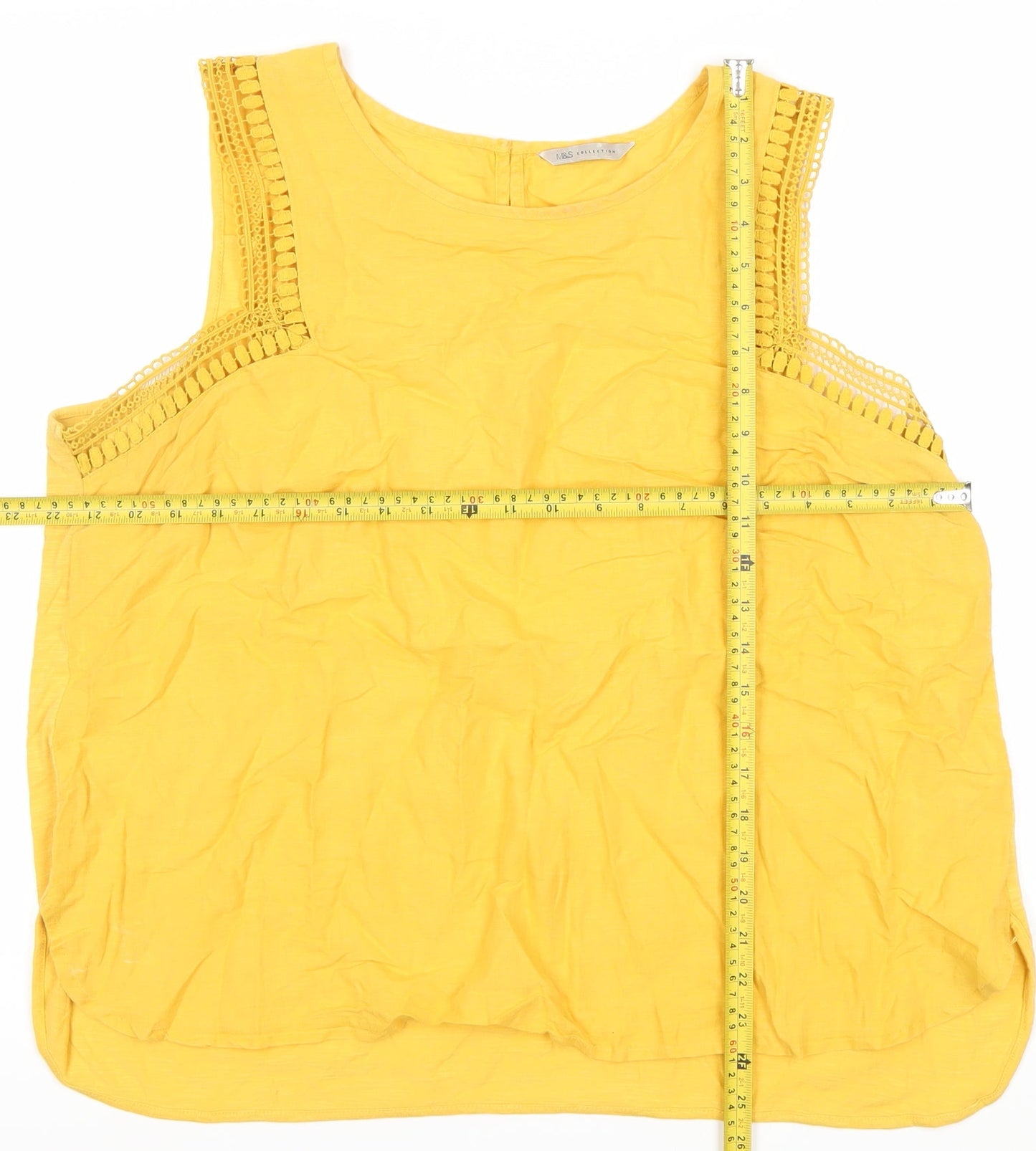 Womens UK Size 20 Marks and Spencer Yellow Tunic Blouse